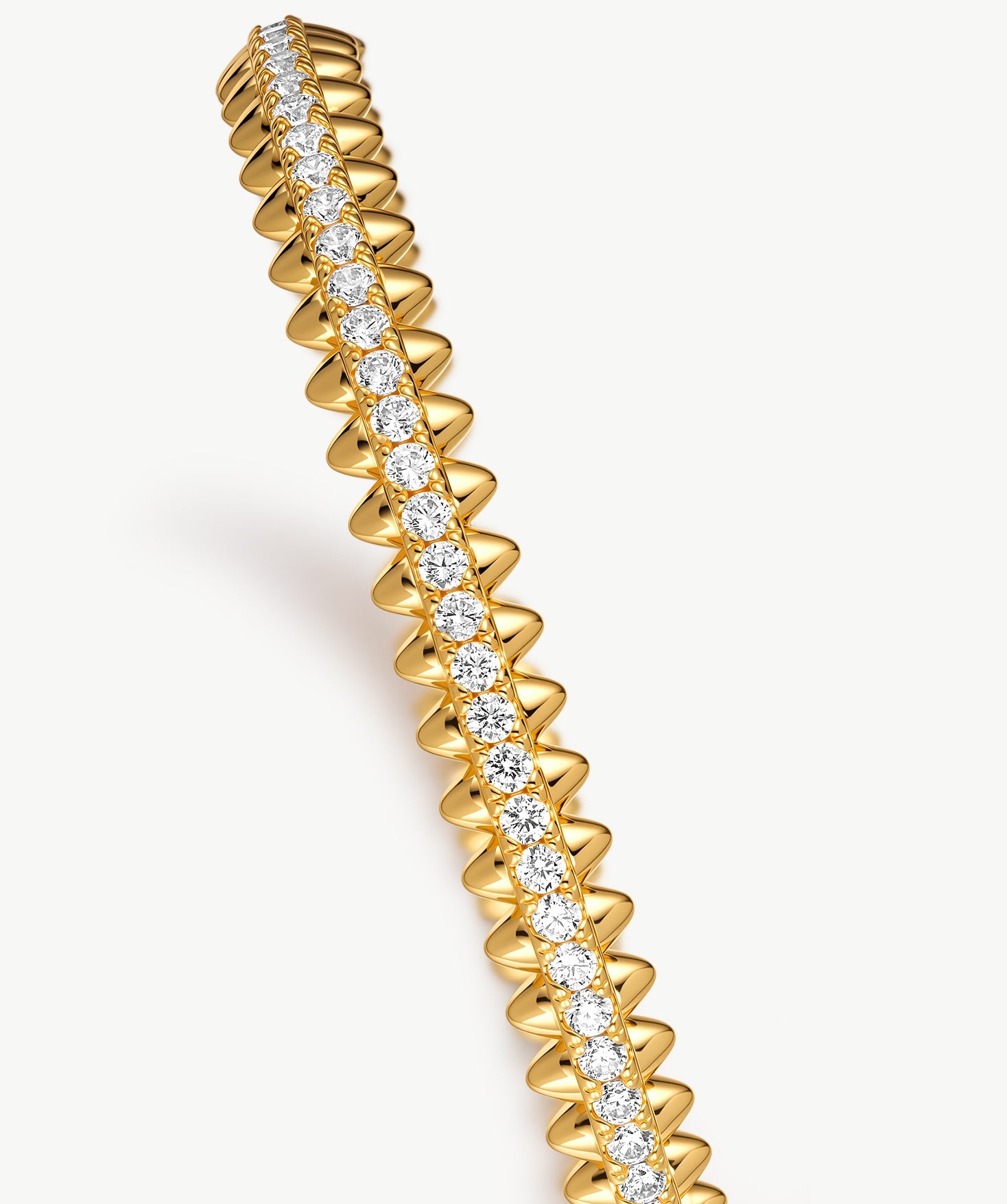 Gold Spiked Statement Bangle Bracelet | Belvria