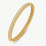 Gold Spiked Statement Bangle Bracelet | Belvria