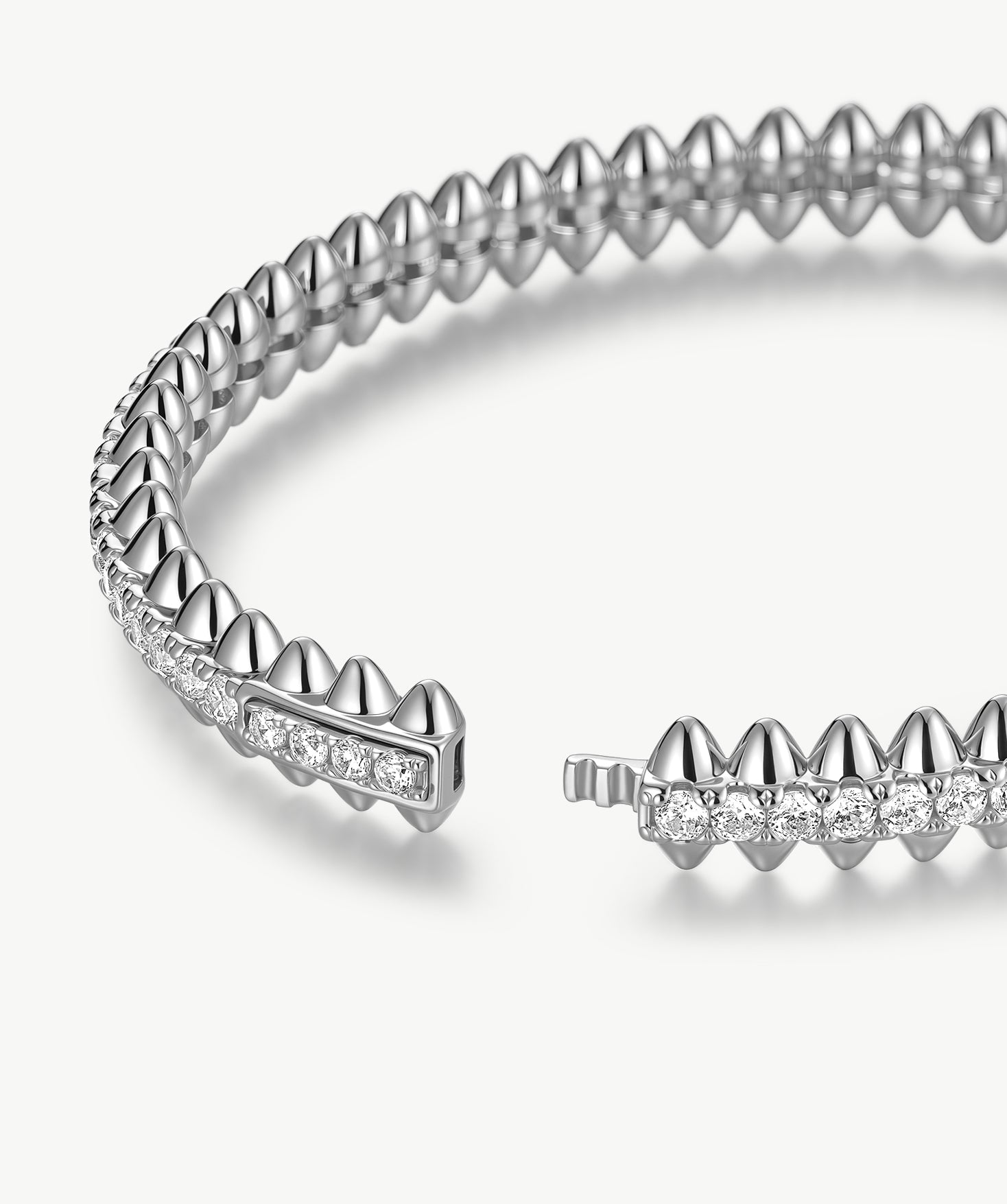 Silver Spiked Statement Bangle Bracelet | Belvria