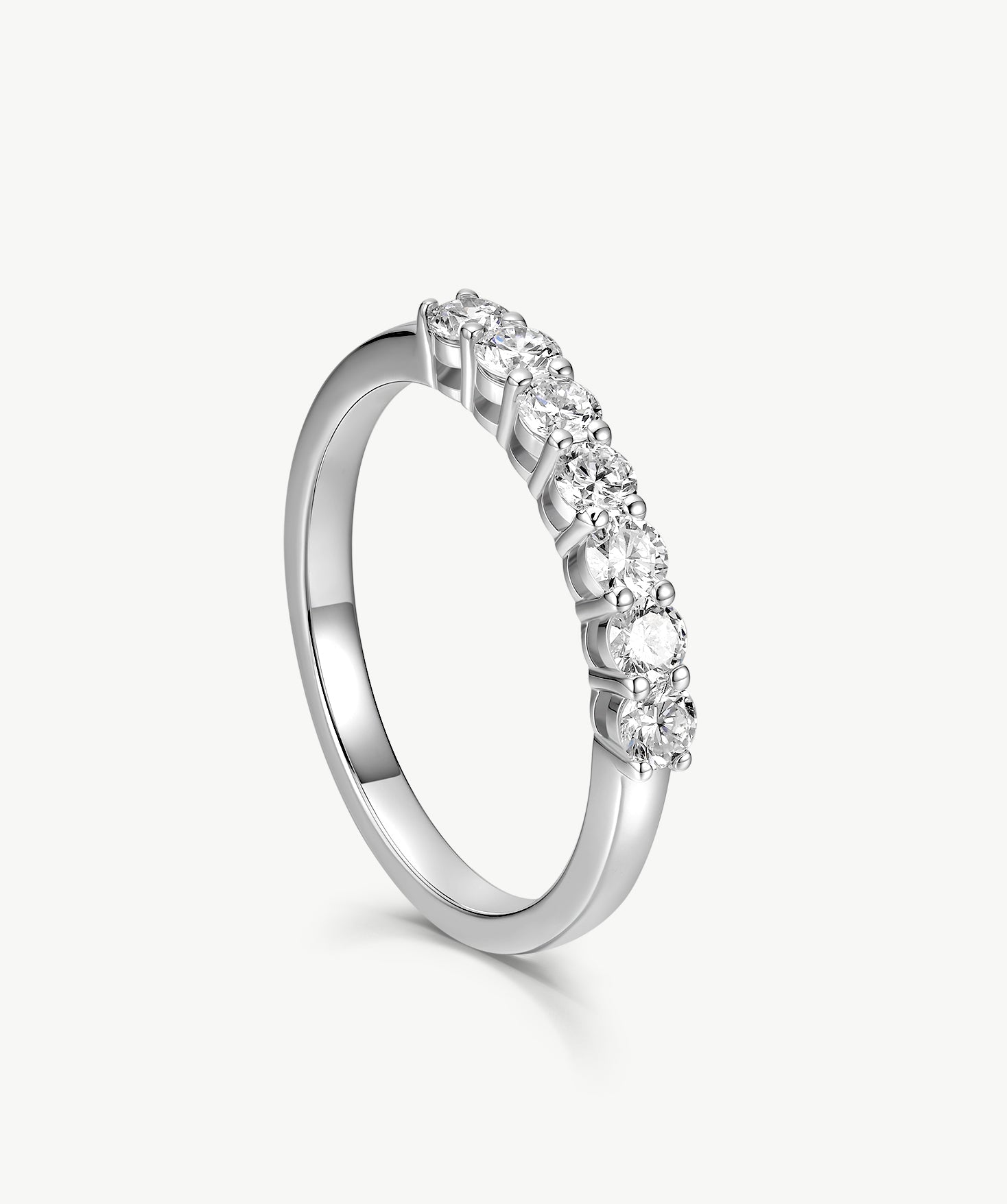 Round Diamond Half-Eternity Ring