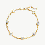 18K Gold Mixed-Shape Lab-Grown Diamond Bracelet | Belvria