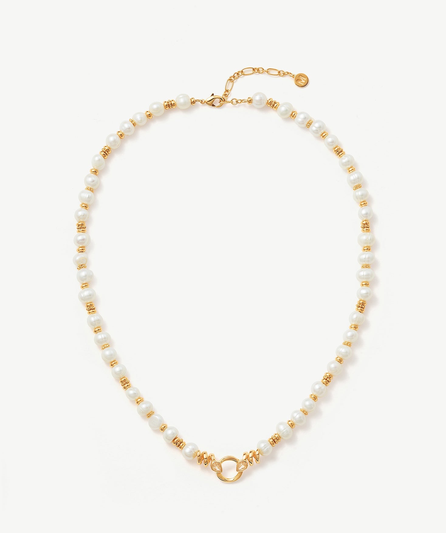 Baroque Pearl Necklace with Gold Möbius Detail | Belvria