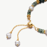 Green Gemstone & Baroque Pearl Bracelet | Belvria