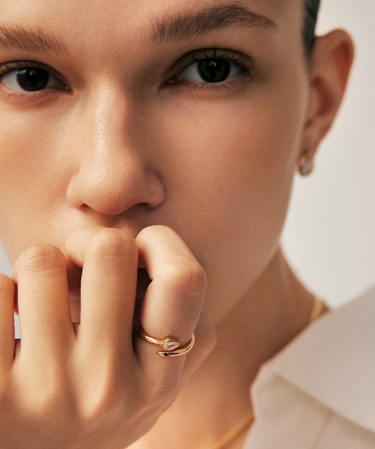 Gold Teardrop Bypass Ring | Belvria