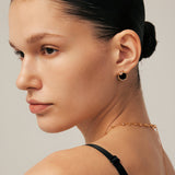 Black Agate Stud Earrings in Gold Vermeil | Belvria