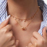 Gold Spiral Pendant Necklace with Teardrop Stone | Belvria