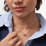 Gold Spiral Pendant Necklace with Teardrop Stone | Belvria