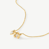 Gold Spiral Pendant Necklace with Teardrop Stone | Belvria