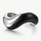 Ebony Wood & Silver Statement Cuff Bracelet | Belvria