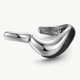 Ebony Wood & Silver Statement Cuff Bracelet | Belvria
