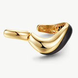 Ebony Wood & Gold Statement Cuff Bracelet | Belvria