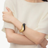 Ebony Wood & Gold Statement Cuff Bracelet | Belvria