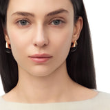 Ebony Wood & Gold Statement Stud Earrings | Belvria