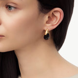 Ebony Wood & Gold Statement Stud Earrings | Belvria