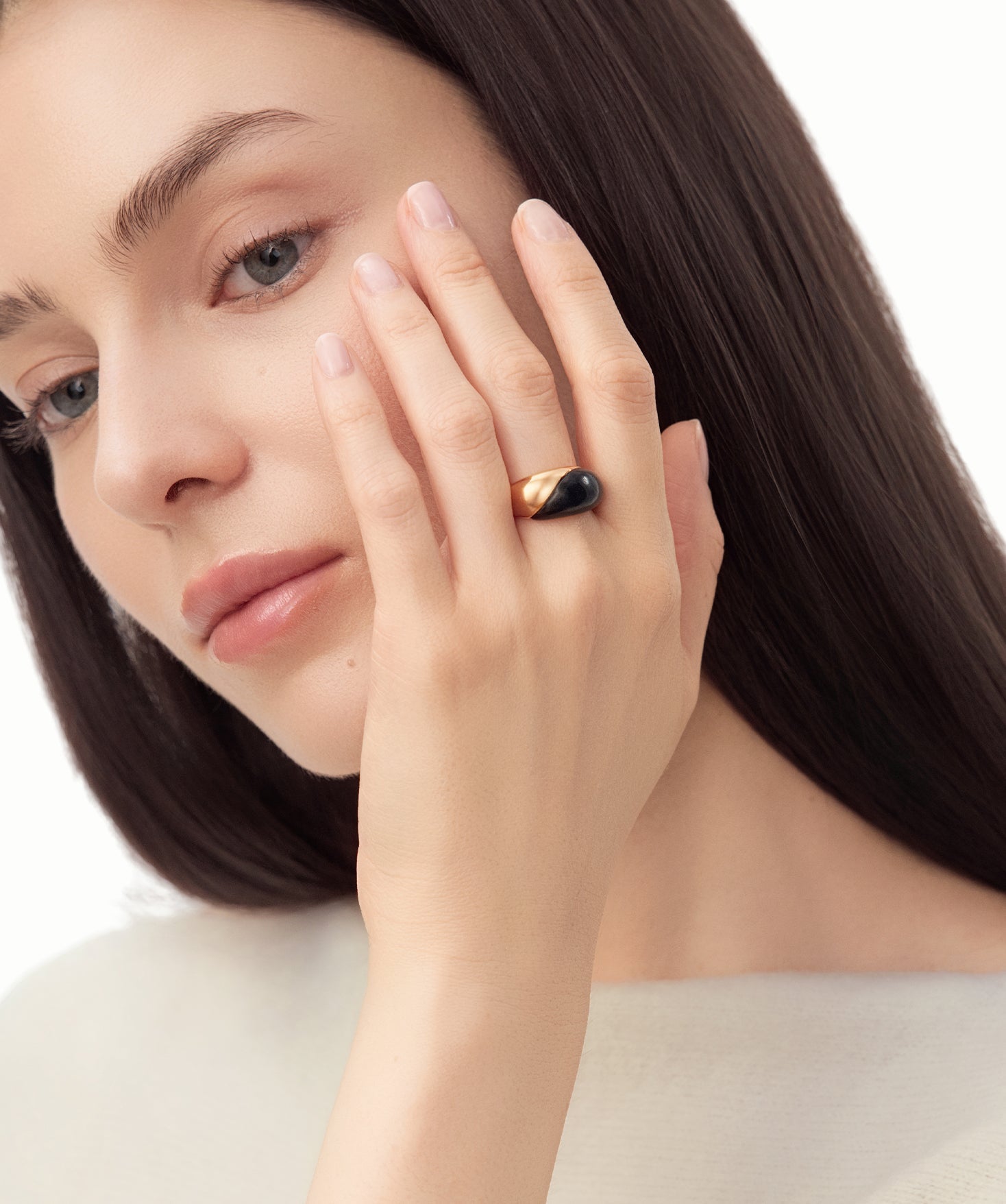 Ebony Wood & Gold Vermeil Statement Ring | Belvria