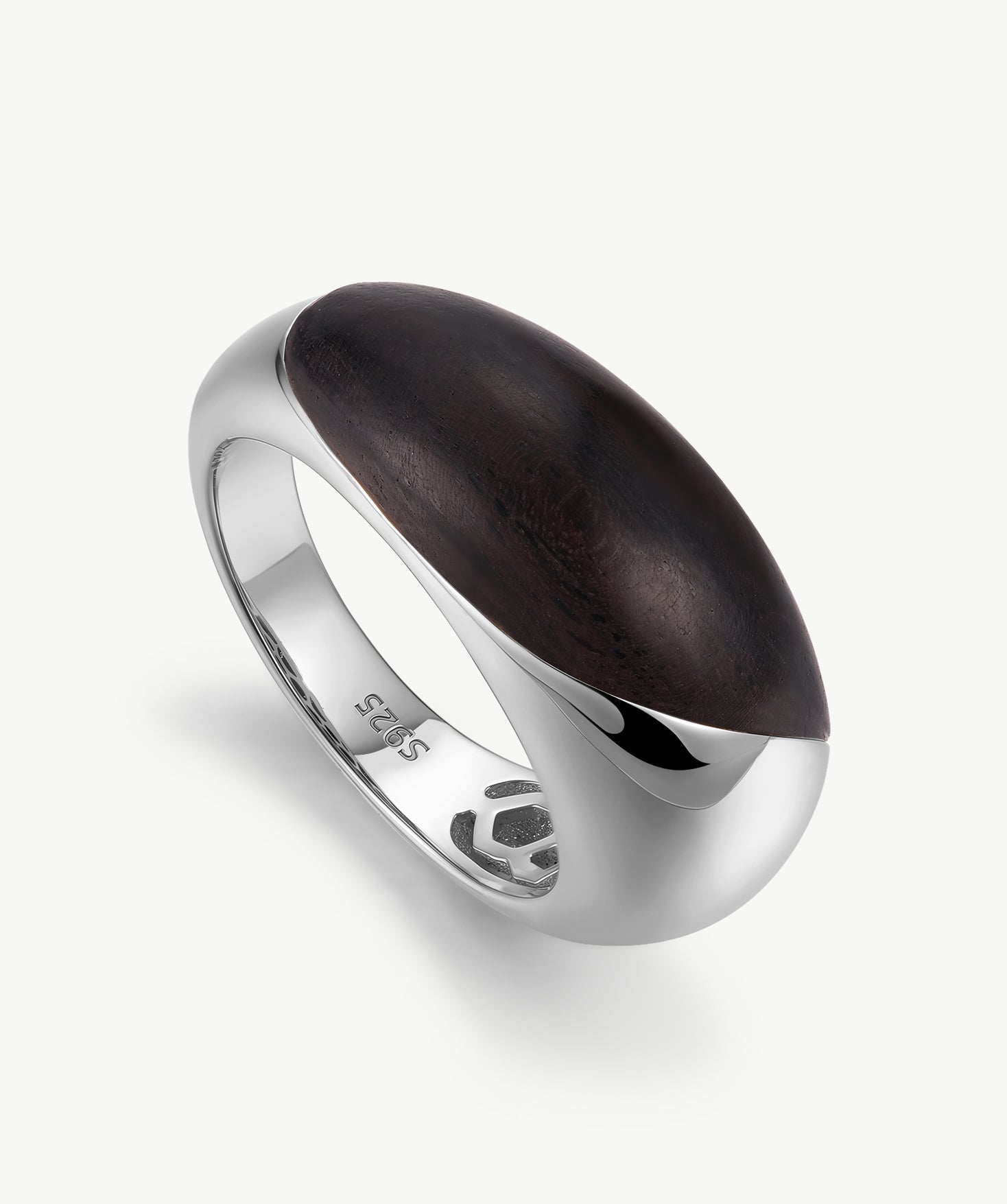Ebony Wood & Sterling Silver Statement Ring | Belvria