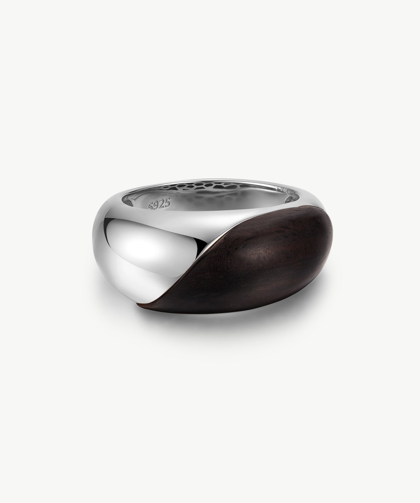 Ebony Wood & Sterling Silver Statement Ring | Belvria