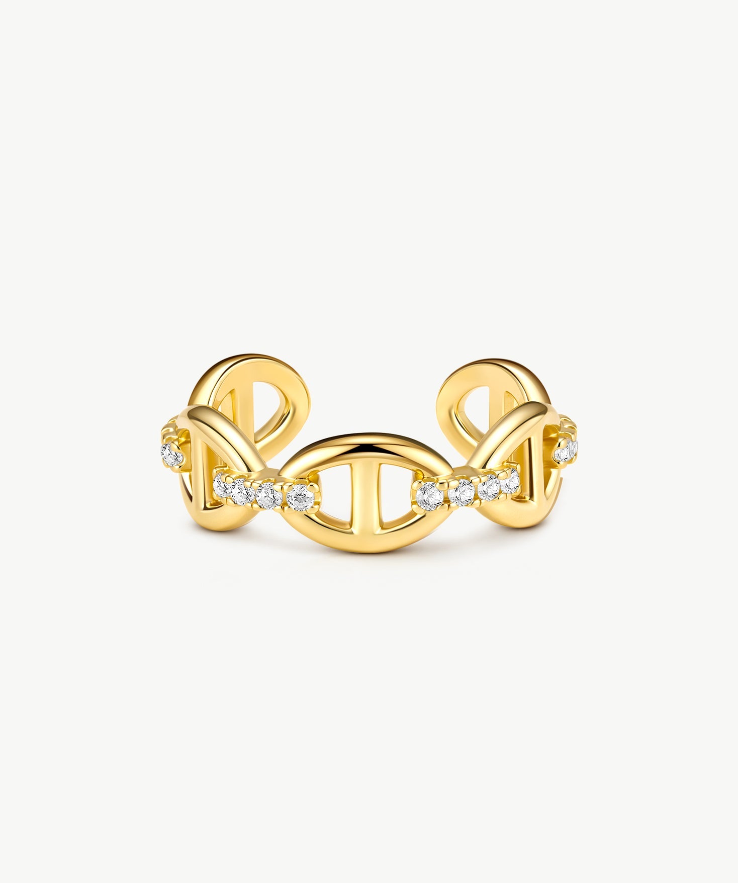 Gold Mariner Link Adjustable Ring | Belvria