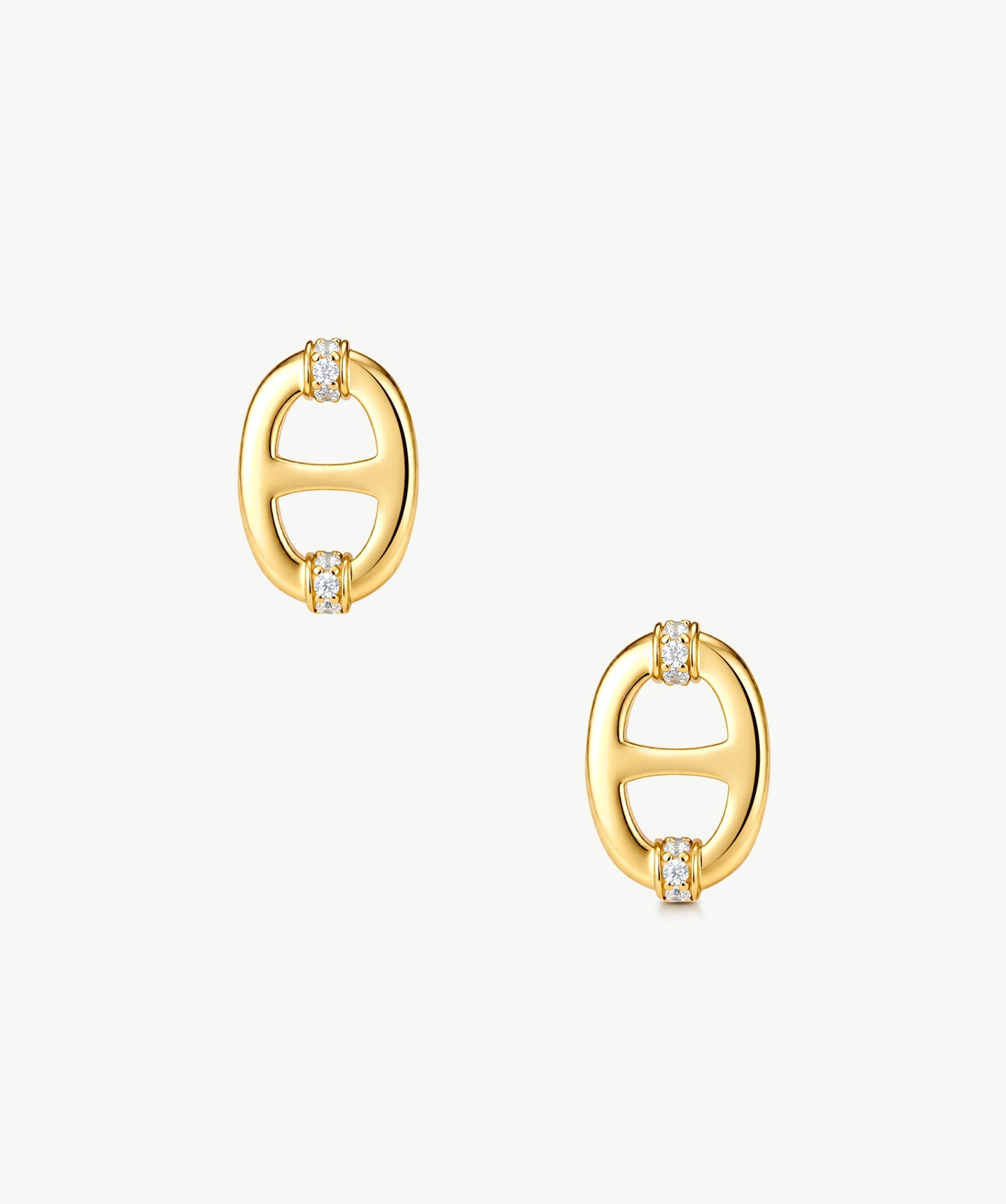 Gold Mariner Link Stud Earrings | Belvria