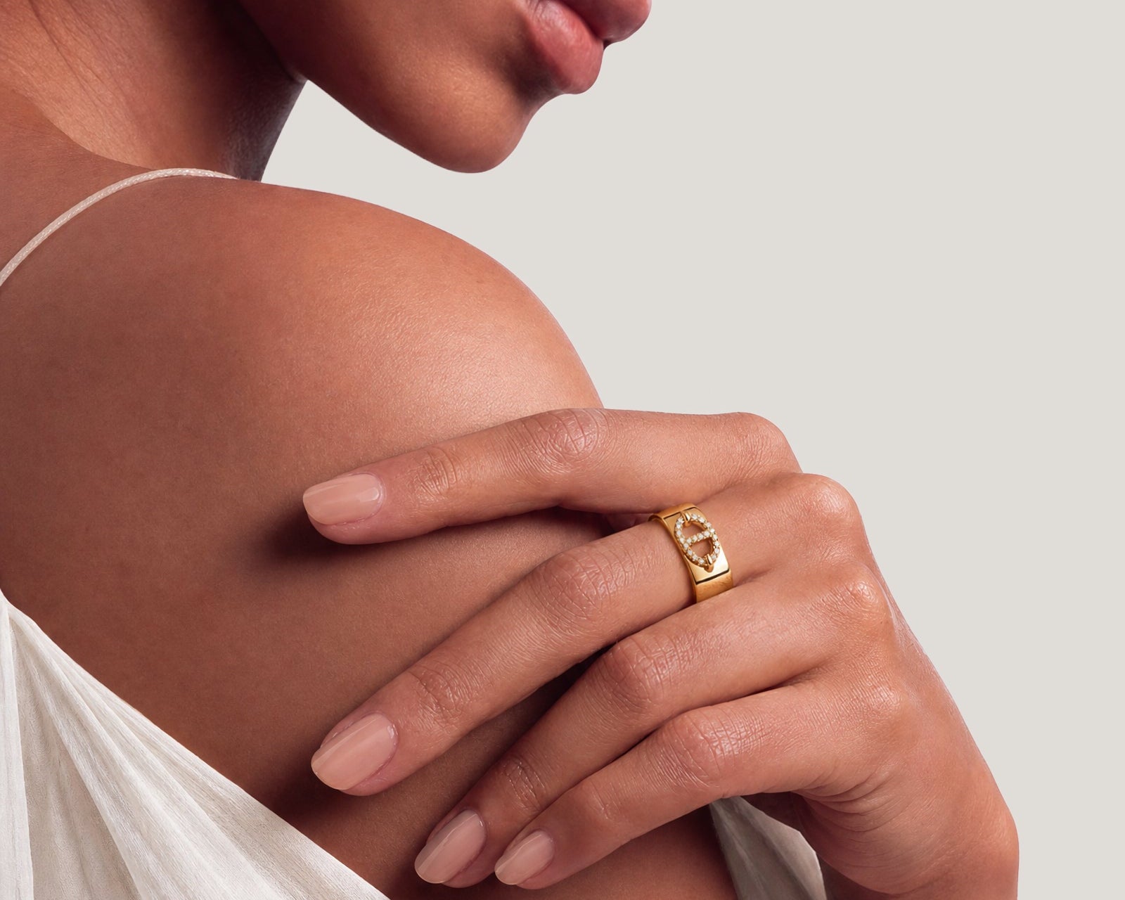 Gold Mariner Link Wide Band Ring | Belvria