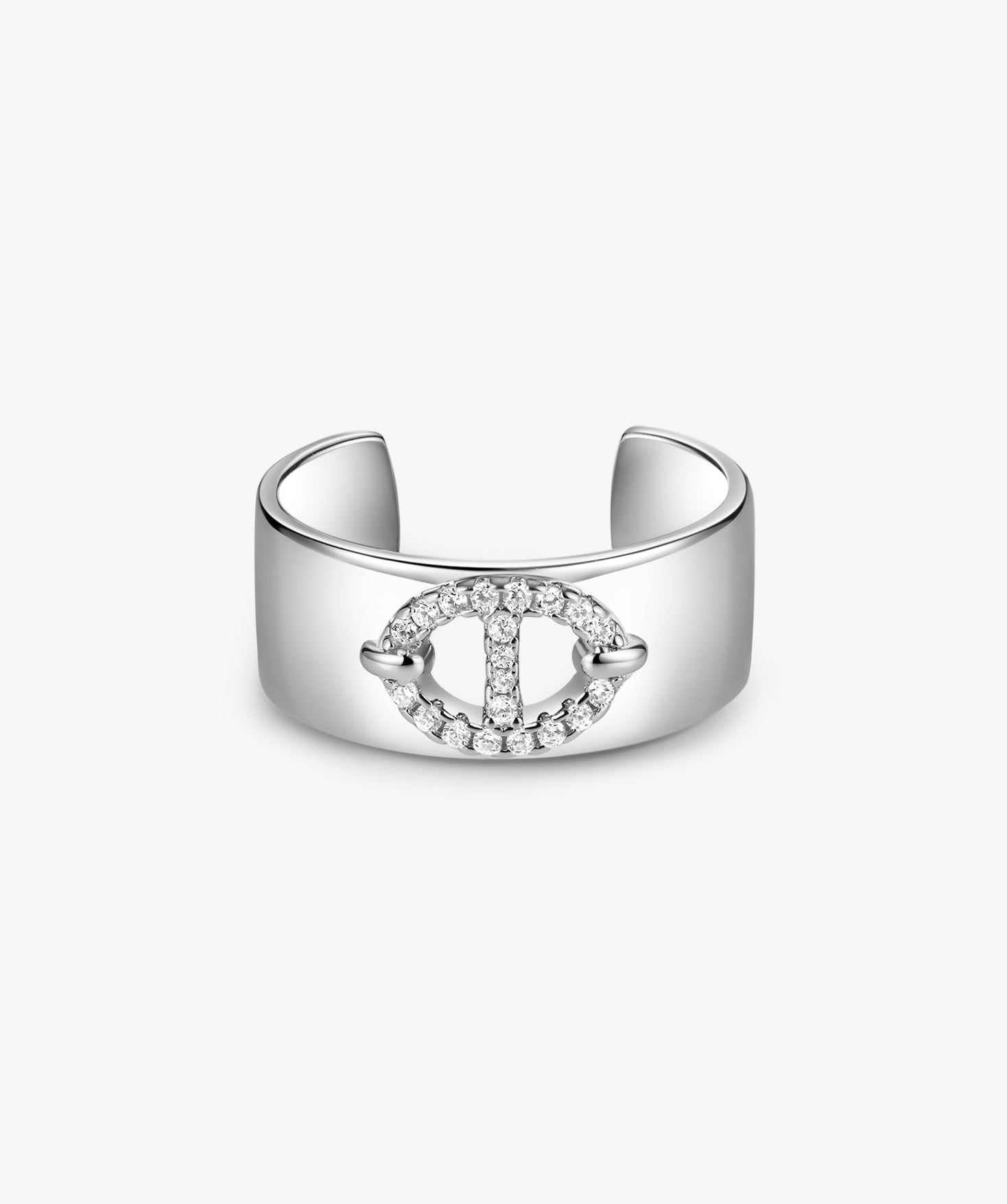 Silver Wide Open Band Mariner Ring | Belvria