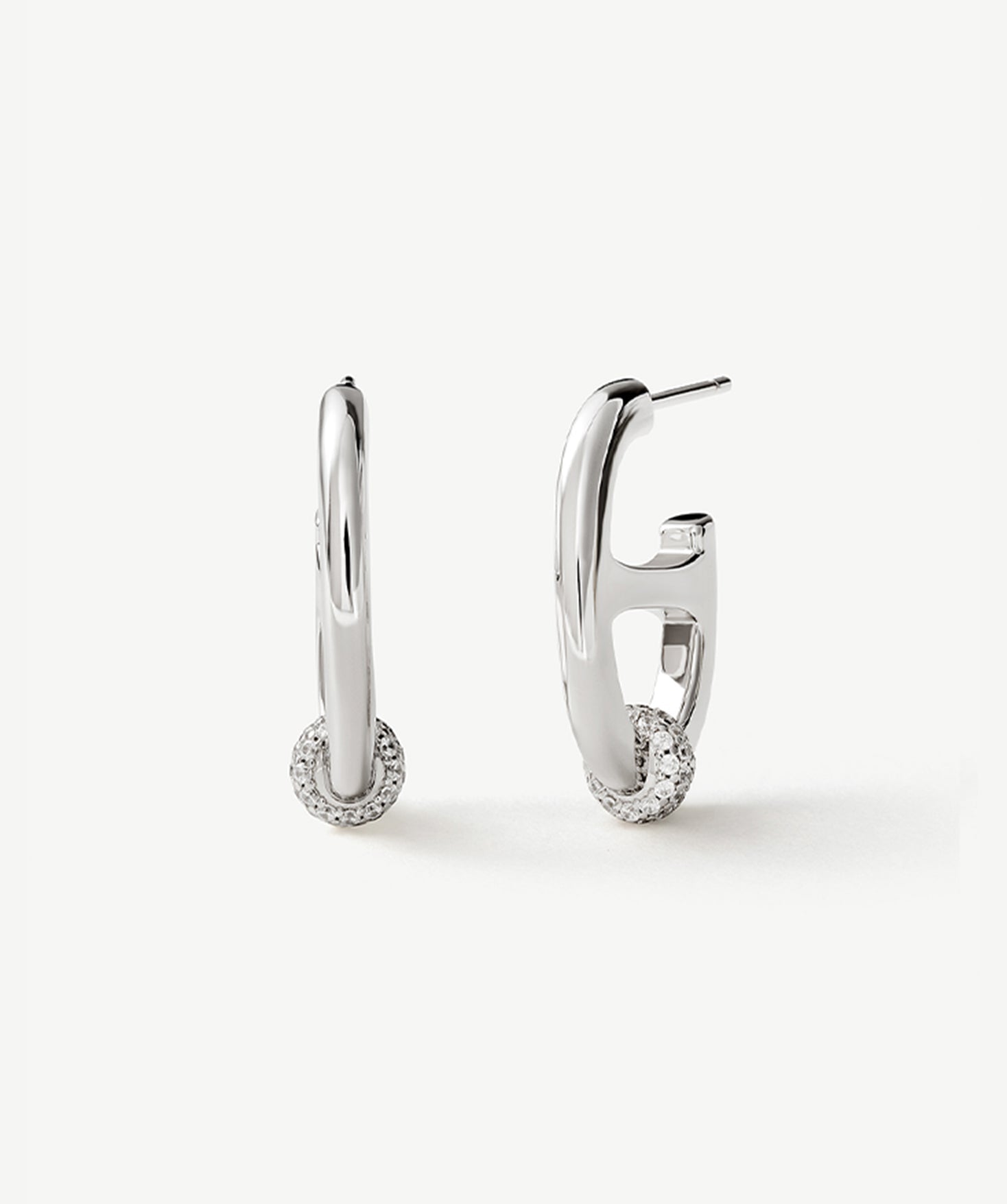 Silver Mariner Link Hoop Earrings | Belvria