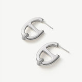 Silver Mariner Link Hoop Earrings | Belvria