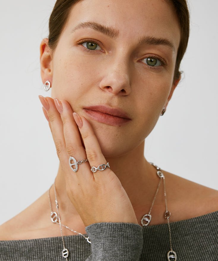 Silver Mariner Link Adjustable Ring | Belvria