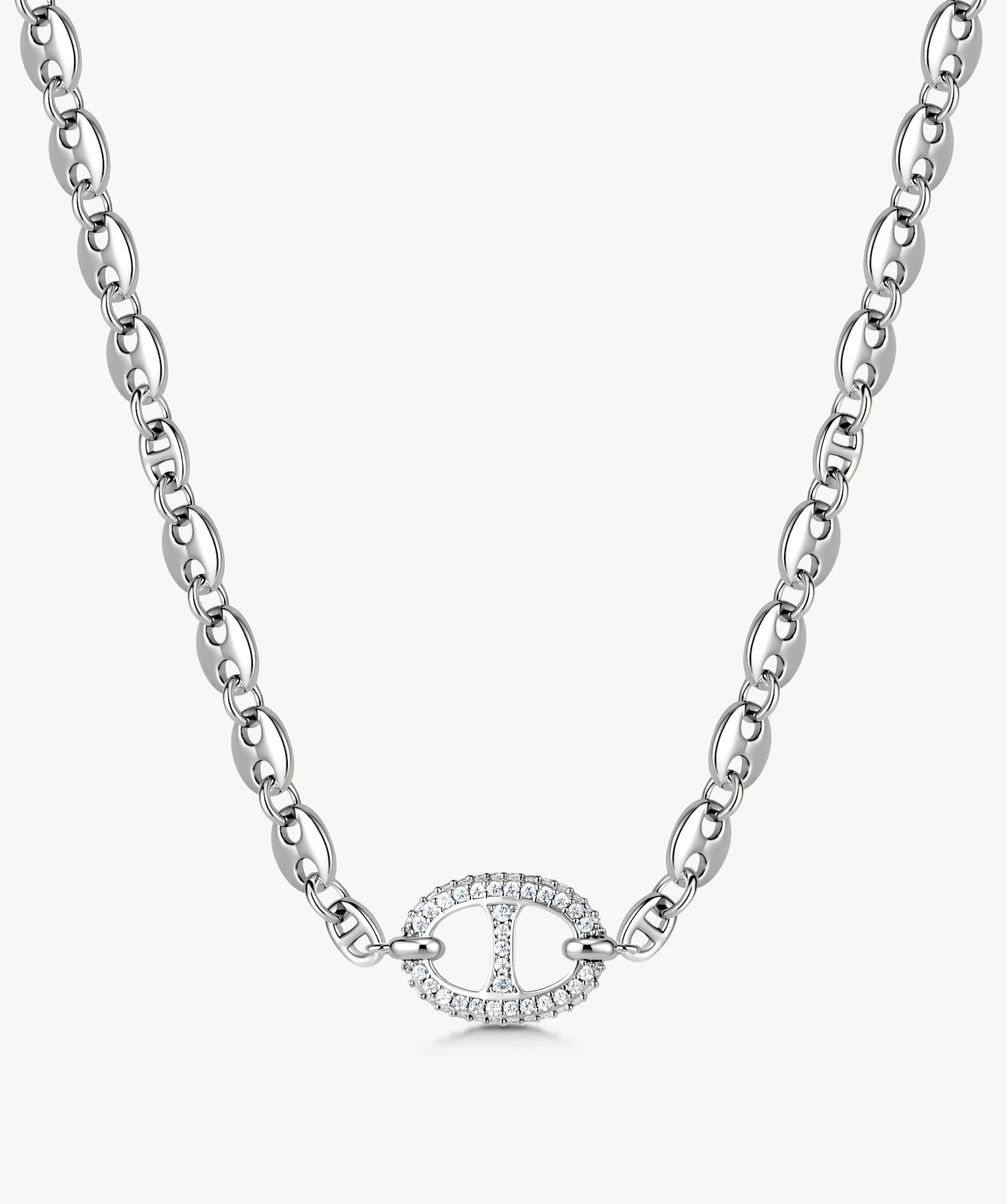 Silver Mariner Chain Statement Necklace | Belvria