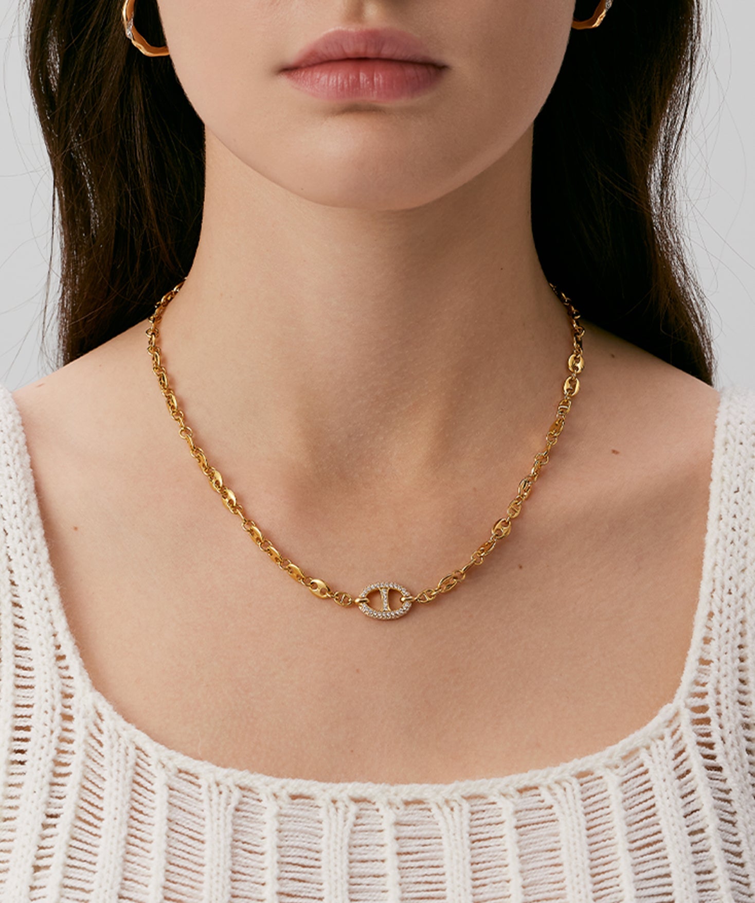 Gold Mariner Chain Statement Necklace | Belvria