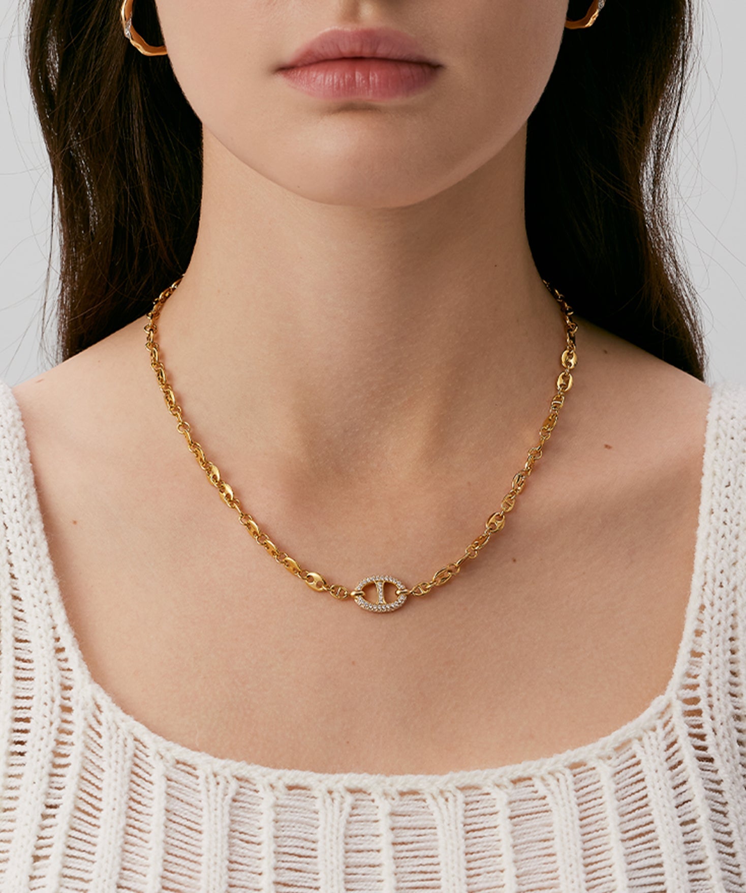 Gold Mariner Chain Statement Necklace | Belvria