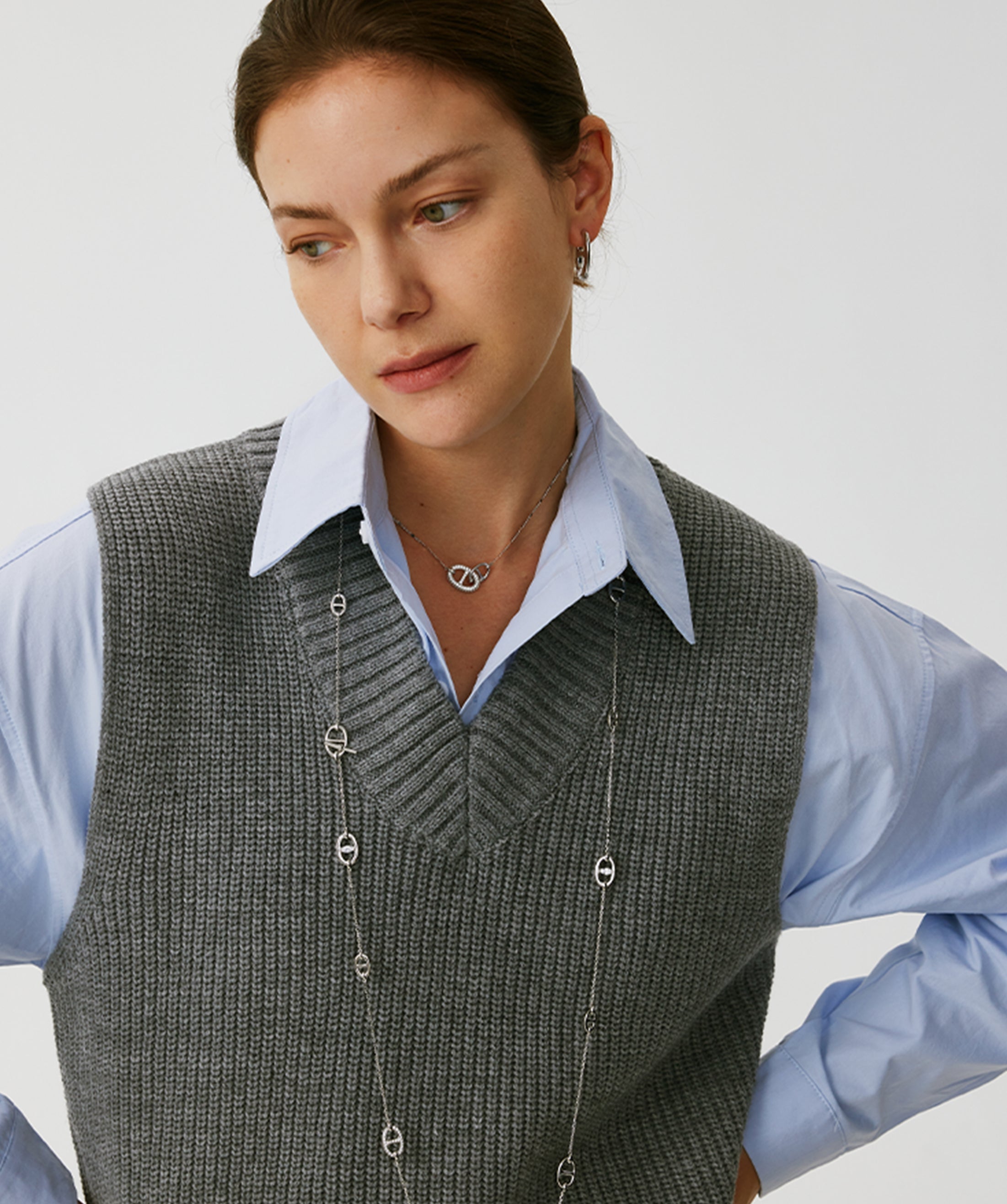 Silver Interlocking Mariner Link Necklace | Belvria