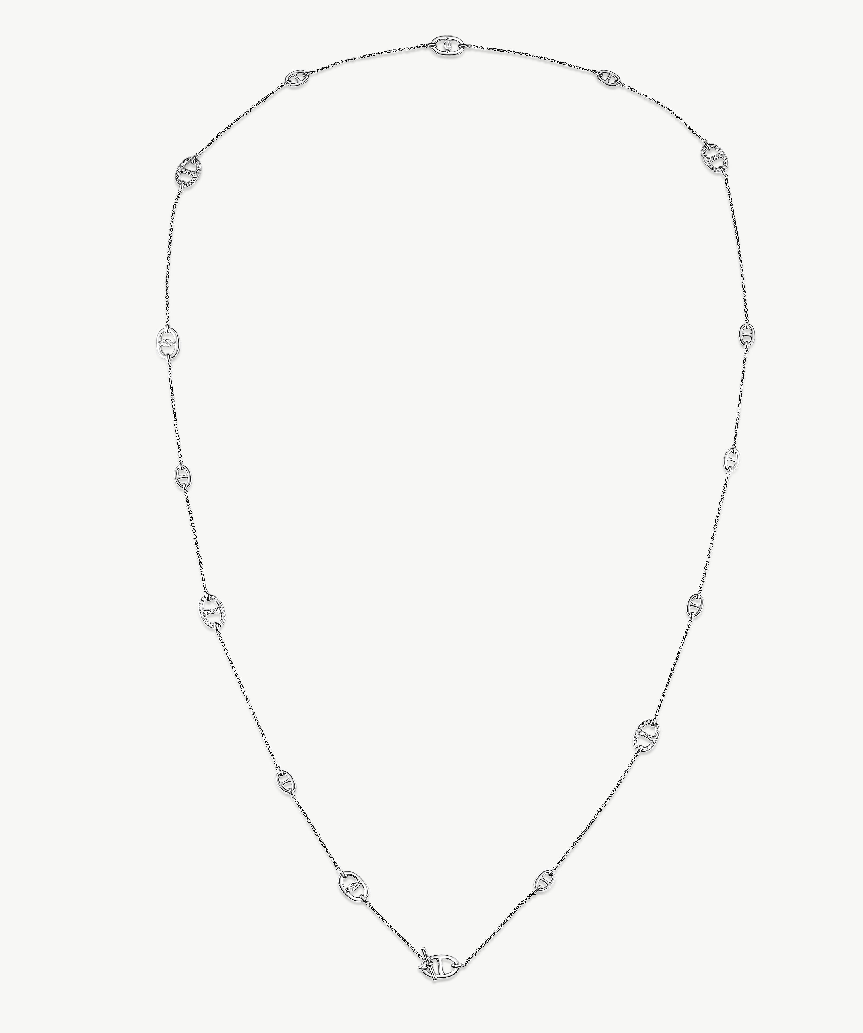Silver Mariner Link Long Necklace | Belvria