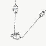 Silver Mariner Link Long Necklace | Belvria