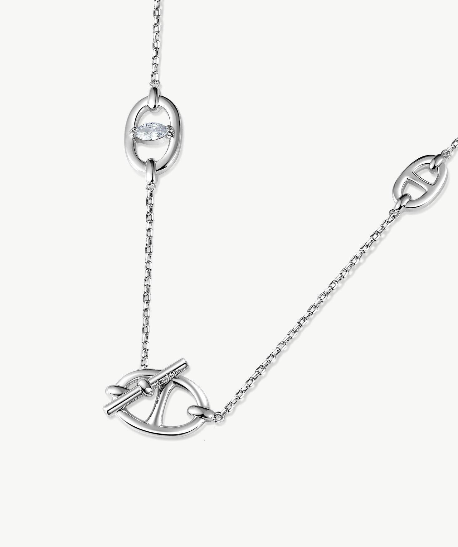 Silver Mariner Link Long Necklace | Belvria