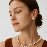 Gold Pearl Toggle Necklace with Mariner Links | Belvria