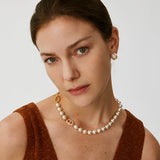 Gold Pearl Toggle Necklace with Mariner Links | Belvria