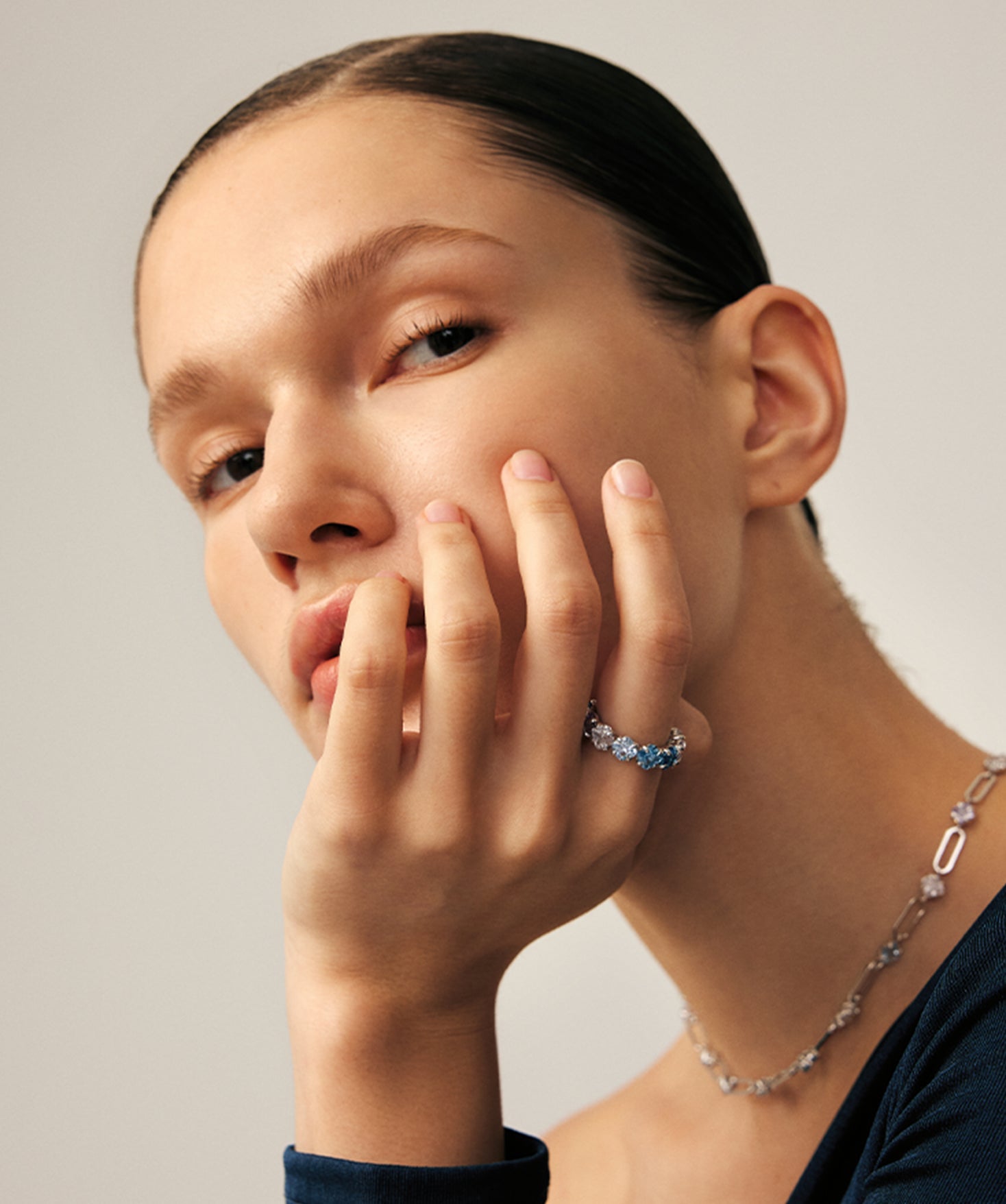 Blue Gradient Gemstone Eternity Ring | Belvria