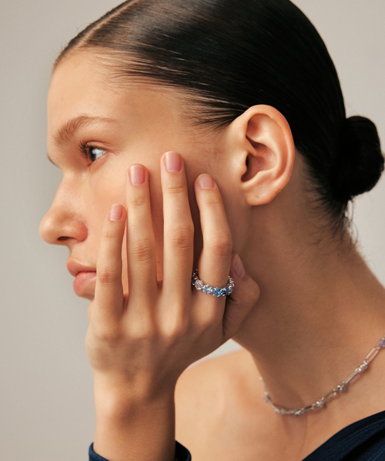 Blue Gradient Gemstone Eternity Ring | Belvria