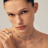 Blue Gradient Gemstone Link Necklace | Belvria