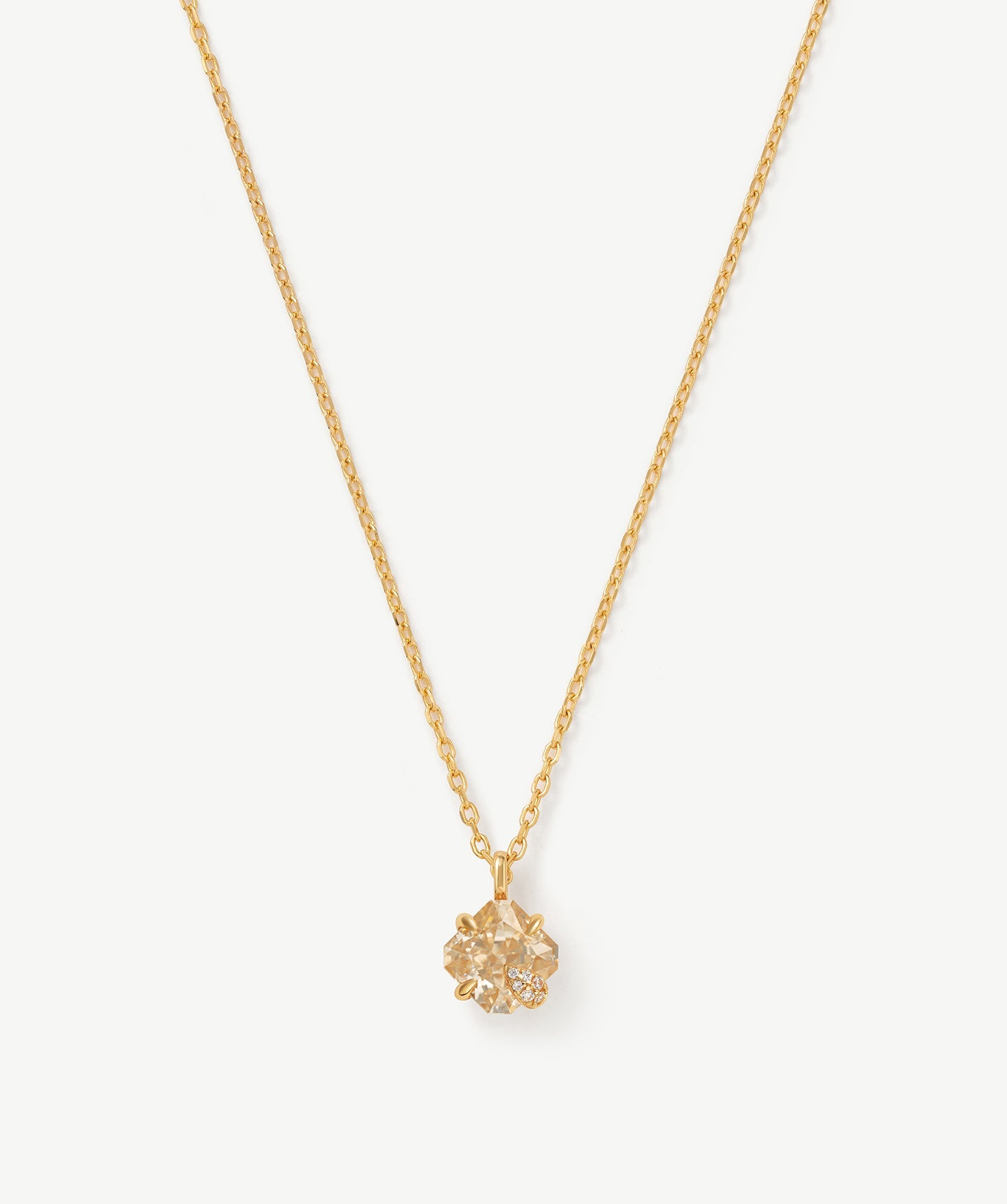 Champagne Solitaire Pendant Necklace | Belvria