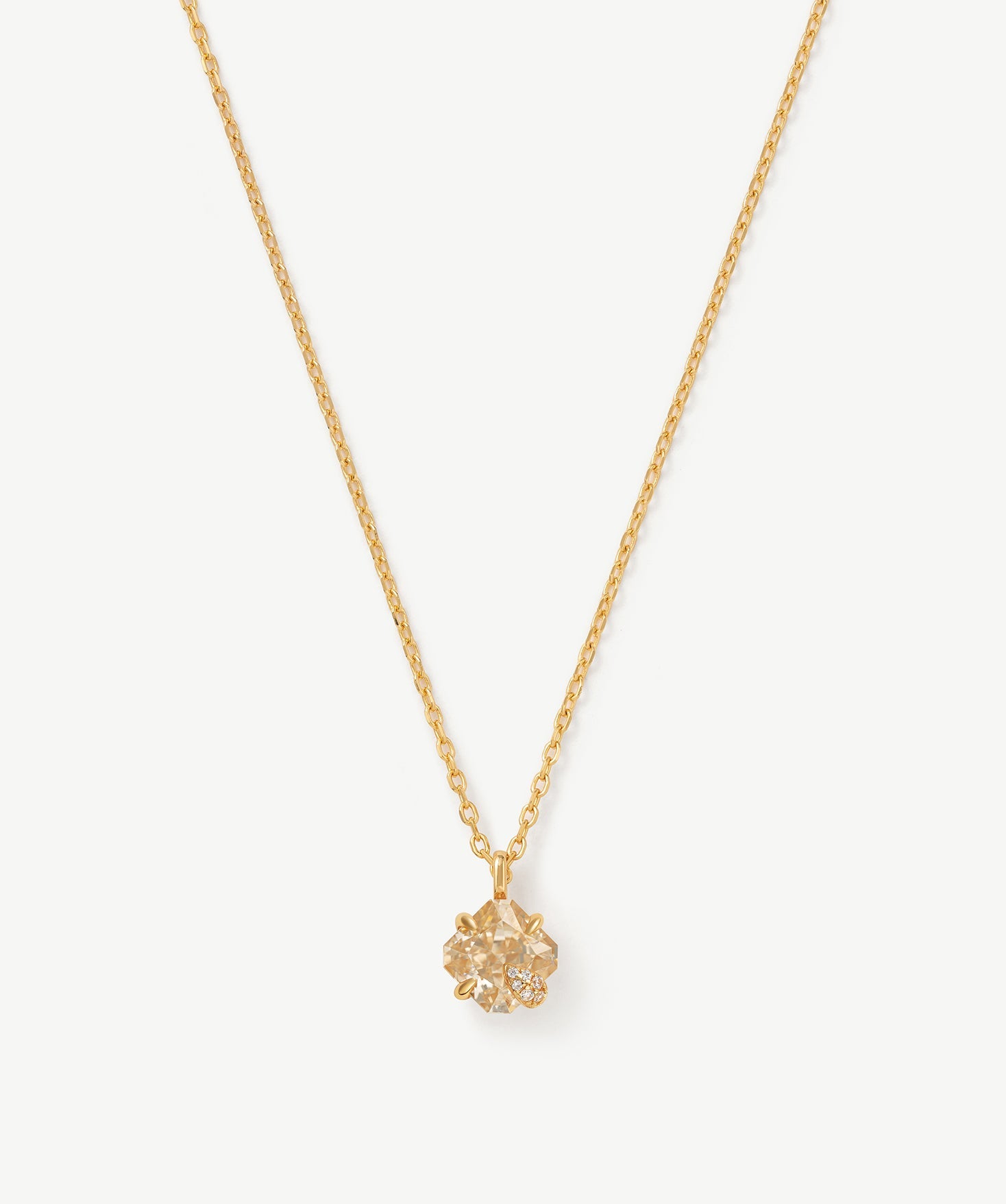Champagne Solitaire Pendant Necklace | Belvria