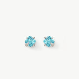 Sky Blue Topaz Stud Earrings in Sterling Silver | Belvria