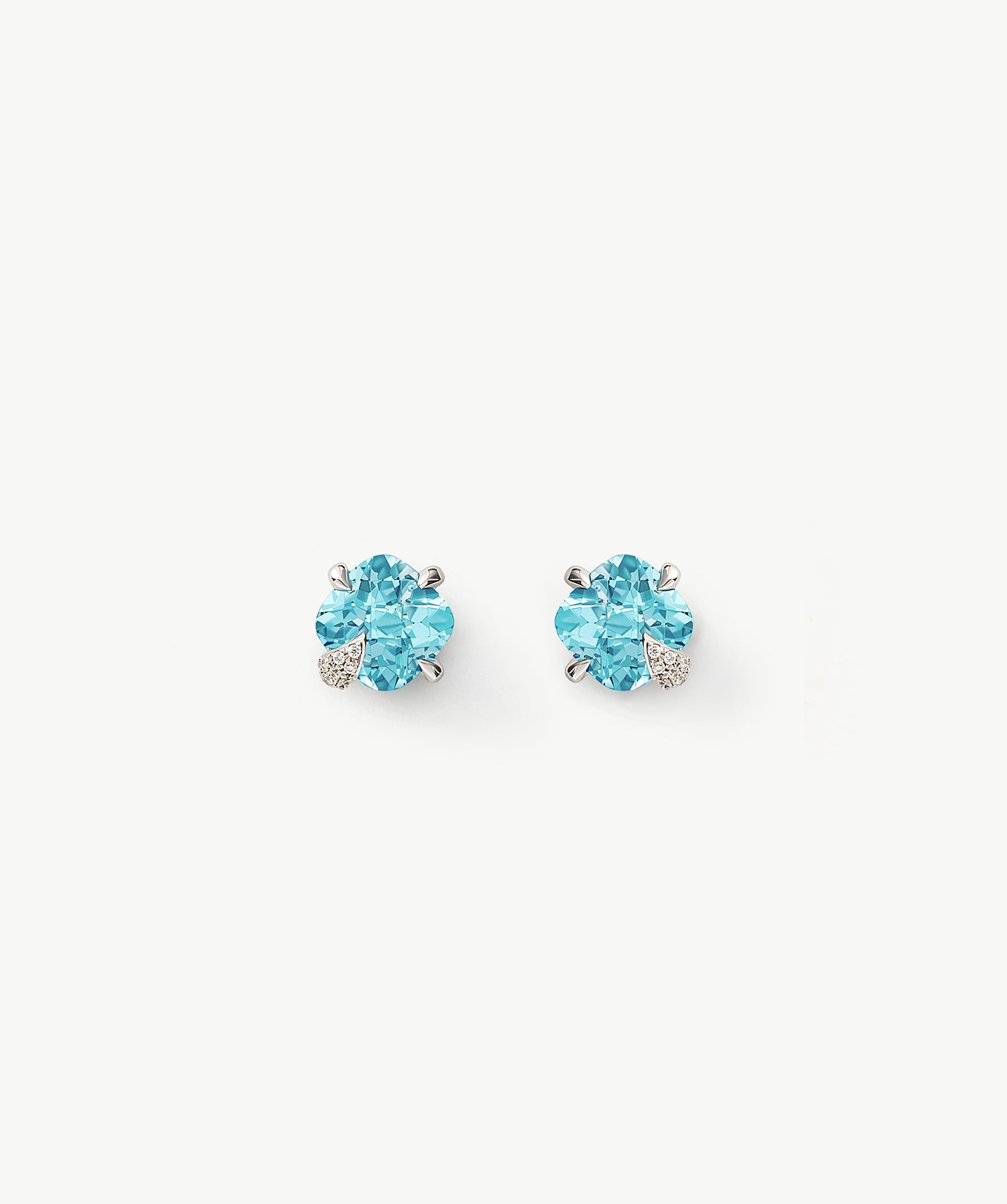 Sky Blue Topaz Stud Earrings in Sterling Silver | Belvria