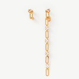 Gold Mismatched Long Drop Earrings | Belvria