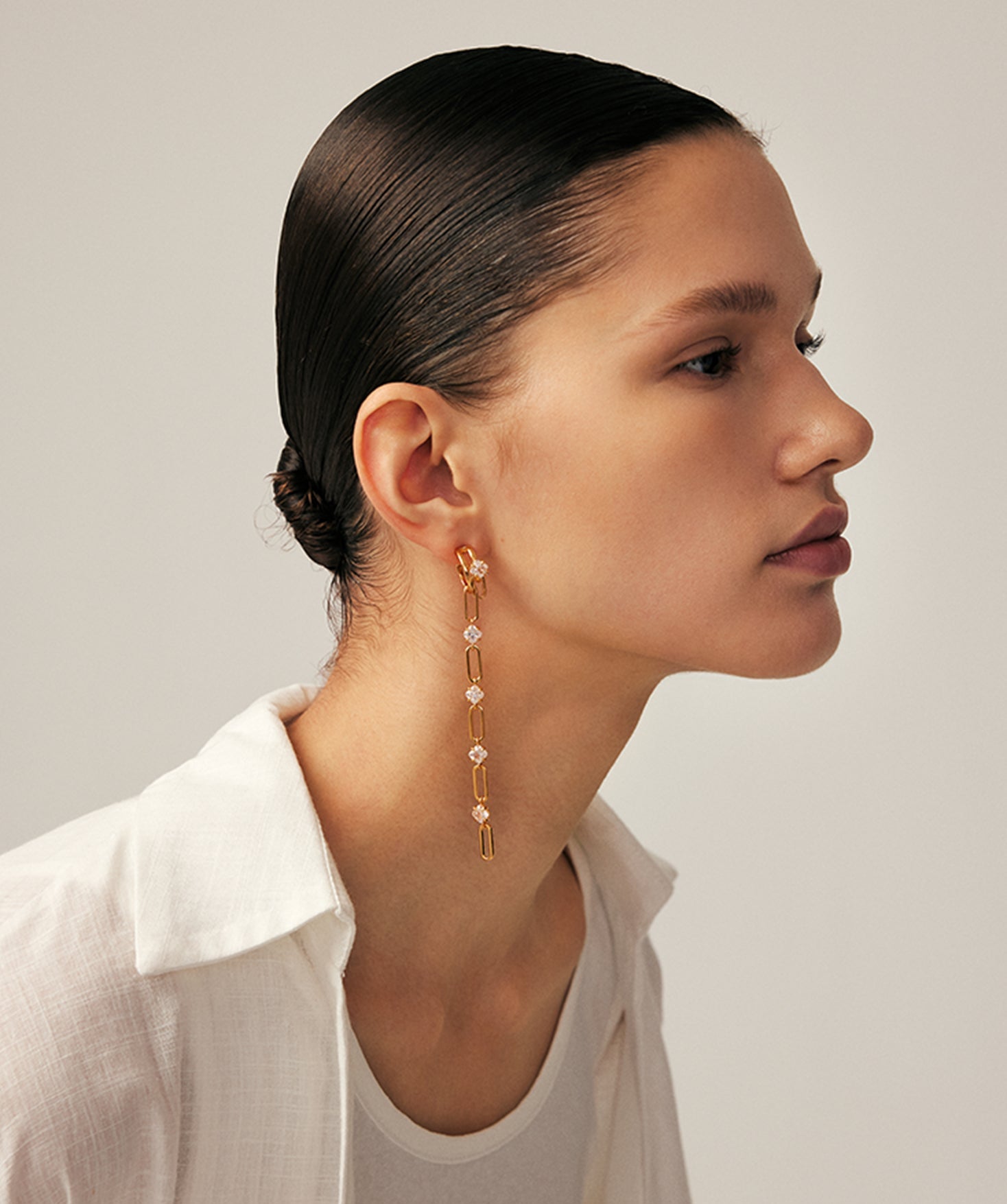 Gold Mismatched Long Drop Earrings | Belvria