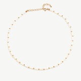 White Shell Bead Necklace with Gold Accents | Belvria