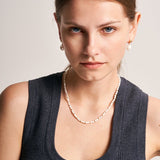 White Shell Bead Necklace with Gold Accents | Belvria